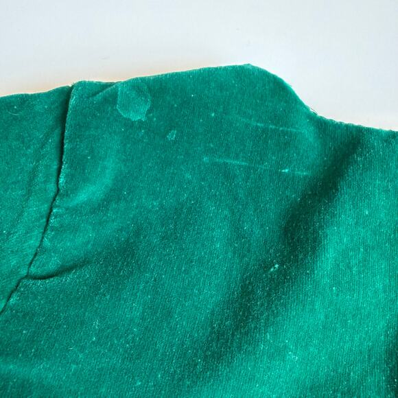 Vintage Baby Suspender Short Set Green Velour 6-9m - Picture 9 of 16